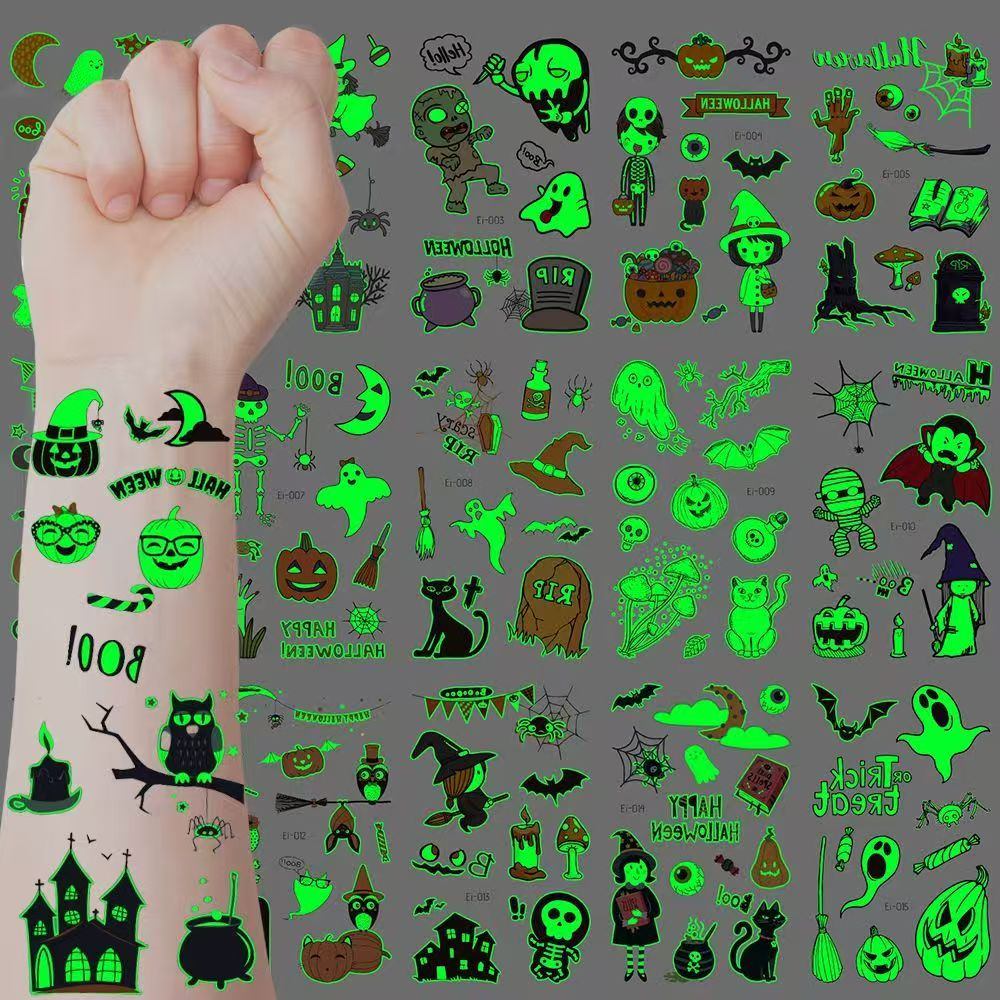 Adesivi per tatuaggi di Halloween Night Glow