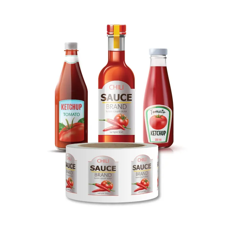 Etichetta della bottiglia di salsa